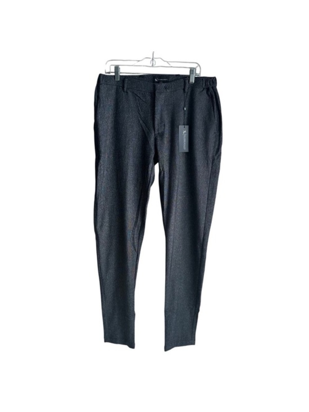 Tailored Athlete Semi Plain Trousers Black/Grey 36x34 NEW